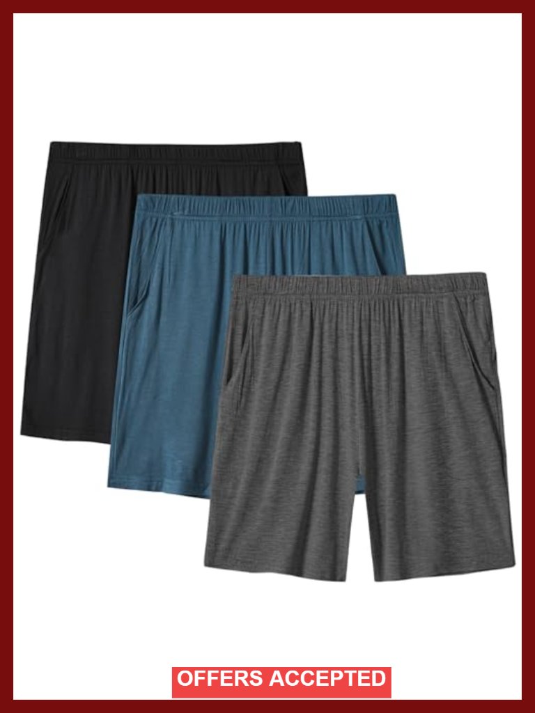 Women Soft Modal Pajama Shorts With Pockets Elastic Drawstring